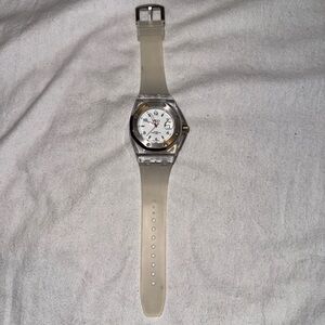 Gently Used Clear TKO Orlogi Unisex Watch - Clear Case With White Silicon Strap